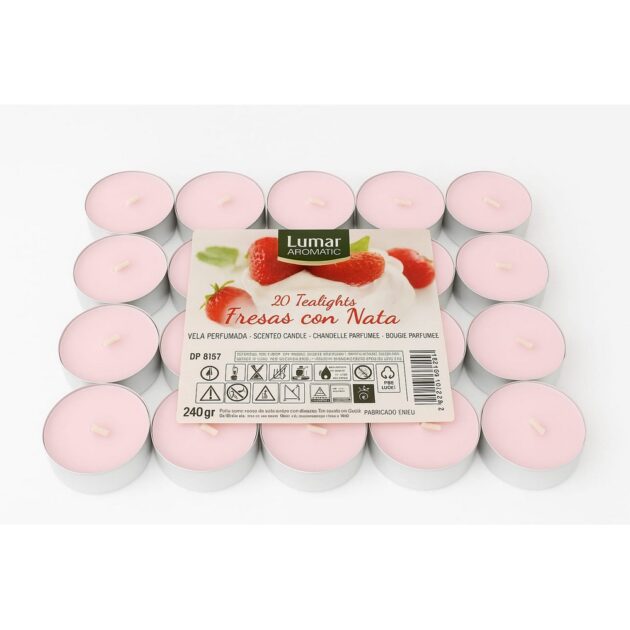 VELAS DE TÉ DE FRESA CON NATA
