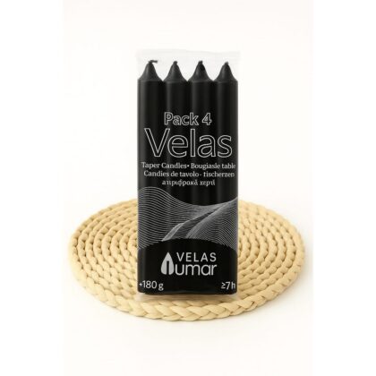 PACK DE 4 VELAS NEGRAS