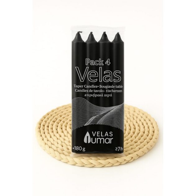 PACK DE 4 VELAS NEGRAS